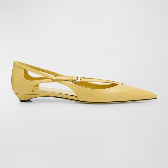 Prada | Pointed-Toe Ballet Flats | "Polline" Color | Yellowish Color | Size 40 - Picture 1 of 7